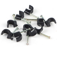 Accessoires de câblage électrique, pinces à ongles plates, pince ronde en plastique pour câble mural, 4-50mm