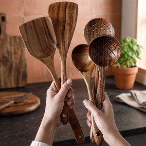 Cuillère en bois laqué de qualité alimentaire, ustensile de cuisine fait main, articles de cuisine en bois naturel, prix compétitifs - Product Image 3