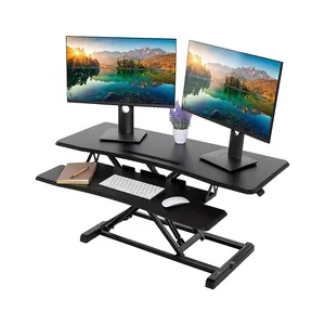 Gastac Ergonomic Desk Rise Adjustable Height Sit to Stand Up Desk Workstation Standing Desk Converter for Office Computer Laptop