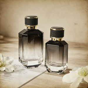 Botella <span class=keywords><strong>de</strong></span> <span class=keywords><strong>Perfume</strong></span> <span class=keywords><strong>de</strong></span> Vidrio Negro Degradado <span class=keywords><strong>de</strong></span> Lujo, Vacía, <span class=keywords><strong>con</strong></span> Tapa Magnética, 50 ml, 100 ml, Recargable, <span class=keywords><strong>con</strong></span> Atomizador, para <span class=keywords><strong>Hombre</strong></span> - Product Image 2
