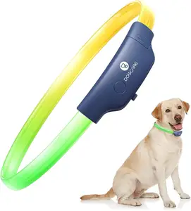 2023 DOG CARE Collar de perro USB Recargable Seguridad nocturna Luminoso Resplandeciente Led Collar de perro