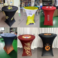 Housse de table personnalisée, entièrement imprimée, extensible, en spandex, pour publicité extérieure, 4ft, 6ft, 8ft, pour cocktails et salons professionnels