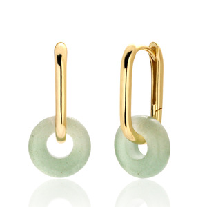 Elegant Natural <strong>Jade</strong> Ring Drop Huggie <strong>Earrings</strong> 925 Sterling Silver Fine Jewelry <strong>Earrings</strong> Women - Product Image 1