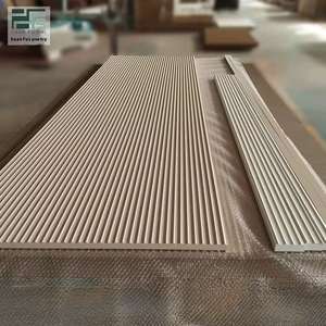 Vente flash Panneaux muraux décoratifs 3D en MDF Design moderne en forme de vague Panneaux muraux texturés en bois pour salon Mur d'accent Décoration intérieure - Product Image 5