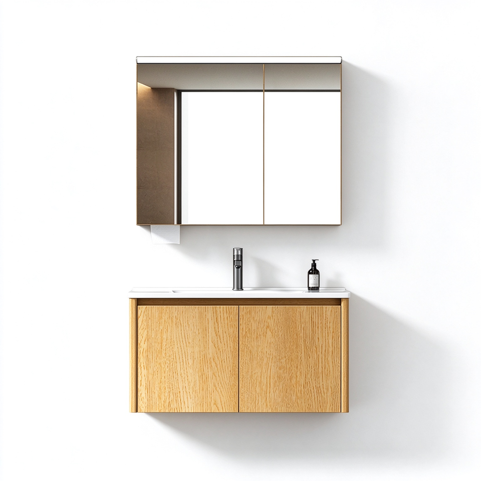 Wall Mounted 304 Stainless Steel Minimalist Bathroom Cabinet Smart LED ...