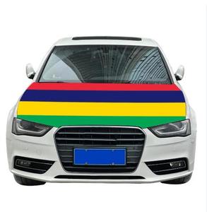 Housse de capot de voiture drapeau national de <span class=keywords><strong>Maurice</strong></span> abordable, housse de moteur de voiture drapeau, vente directe d'usine, tissu polyester - Product Image 1