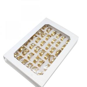 Bijoux coréens <span class=keywords><strong>2023</strong></span> or acier inoxydable bague en strass 4mm 1518011 - Product Image 2