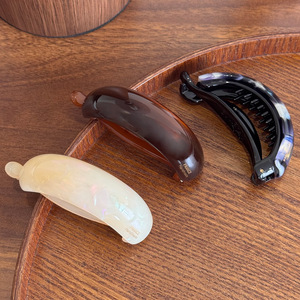 Pince à cheveux pour femmes à l'acide acétique Étiquette dorée de tempérament simple coréen - Product Image 1