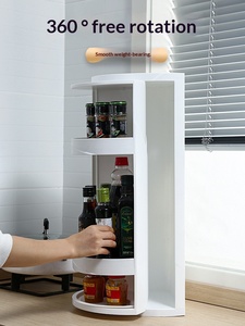 Étagère d'angle de salle de bain à 3 niveaux, 360° °   Étagère de rangement rotative, étagère triangulaire à bords festonnés pour salle de bain et cuisine - Product Image 1