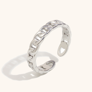 Dingran Aanslag Gratis Sieraden Accessoires Minimalistische Kettingopening Ringen 18K Verguld Roestvrij Staal Miami Cubaanse Ketting <span class=keywords><strong>Ring</strong></span> - Product Image 5