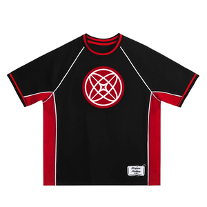 T-shirt da Corsa Bicolore alla Moda Unisex Manica Corta con Bordi a Contrasto - Product Image 1