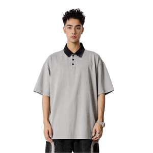 เสื้อยืดโอเวอร์ไซส์แบบยูนิเซ็กซ์ ผ้าคอตตอน 100% น้ำหนัก 285 GSM สไตล์วินเทจ สตรีทแวร์ ระบายอากาศได้ดี สวมใส่สบาย รับผลิตตามแบบ (OEM) ขายส่ง - Product Image 1