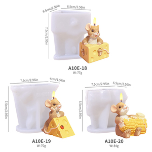3D lindo ratón vela molde DIY yeso escultura adornos resina molde queso Mousse pastel hornear moldes - Product Image 2