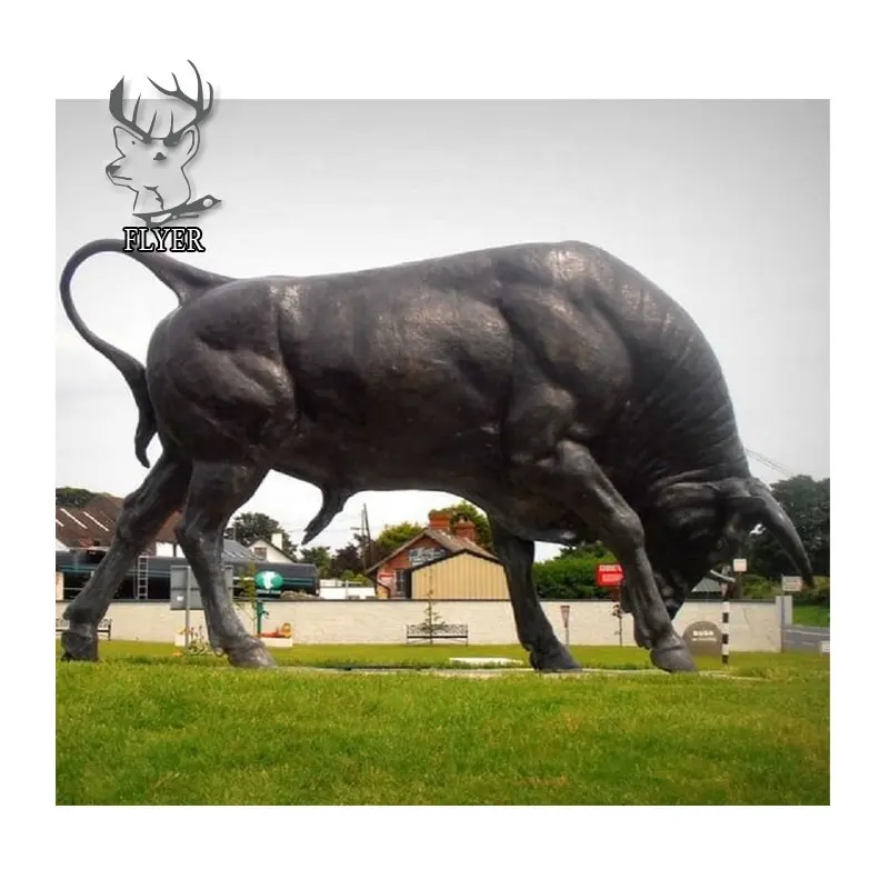 Estátua de bronze grande, tamanho útil da escultura de bronze bull para uso externo