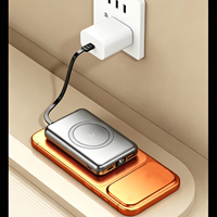Batería Externa Magnética Inalámbrica Portátil de 10000mAh con Carga Rápida PD22.5W, con Cables Dobles y Soporte para Teléfono