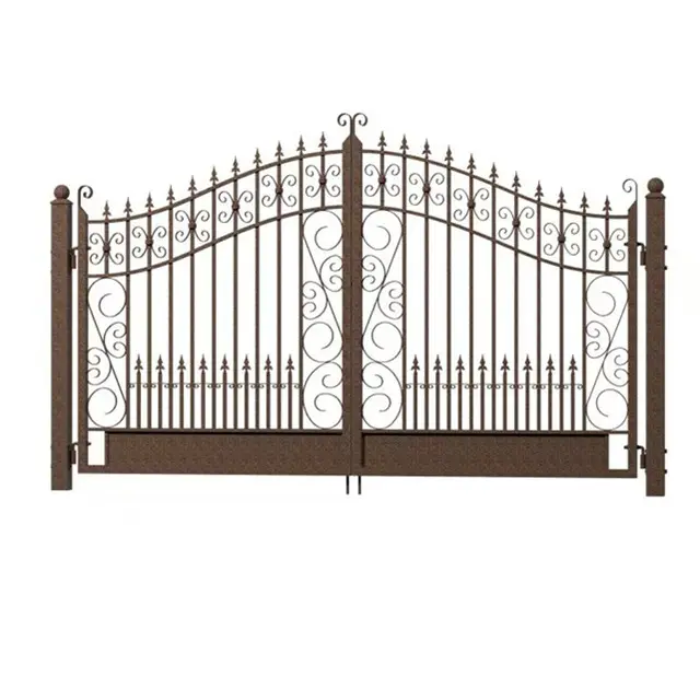 Luxury Gold Decorative Modern Metal Driveway Gates