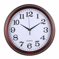Jam Dinding Kuarsa Antik Tanpa Suara, Jam Gantung Analog Bulat 12 Inci, Jam Dekoratif Retro untuk Dapur Ruang Tamu