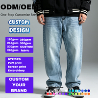 Jean baggy bleu vintage pour homme, coupe ample, délavage clair, pantalon en denim à jambe large, streetwear urbain, jean décontracté pour homme