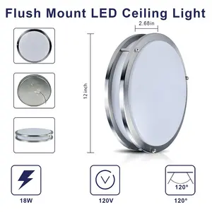 10'' 12'' 14'' 16'' 5CCT Selectable 12W 18W 24W 36W Economy Double Ring Led Ceiling Light With ETL