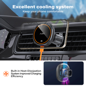 Soporte Magnético para Celular con <span class=keywords><strong>Cargador</strong></span> Inalámbrico para Auto, Fabricado en China, Material PC+ABS, 16 Imanes N52 - Product Image 3