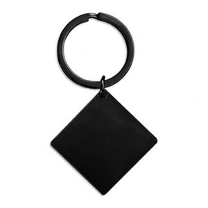 Stainless Steel Square Blank <b>Keychain</b> Custom Engraving Logo Silver Mirror Polished DIY Pendant Tag Making Charm Metal Key Chain - Product Image 5