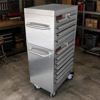 OEM ODM Xiangying Armoire à outils roulante compacte 26 pouces en acier inoxydable 430 à 12 tiroirs pour garage et réparation automobile, finition brossée