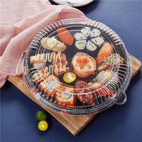 Conteneur en plastique noir personnalisé pour la vente en gros, idéal pour le riz, les sushis, les salades, les repas, les soupes, les plats à emporter, les déjeuners, les plats rapides, les emballages alimentaires jetables