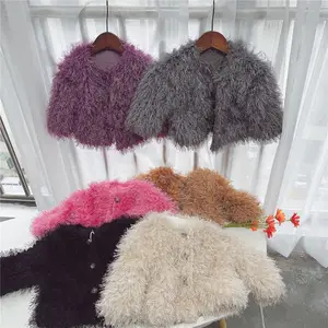 2023 fall winter little baby girl faux fur jacket solid pink beige warm thick coat clothing LP220