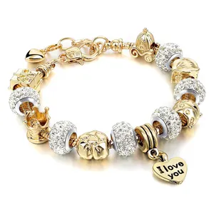 Bracelet à breloque en acier inoxydable, pendentif en forme de cœur, couleur argent et or, Zircon cubique, personnalisé, nouvelle mode