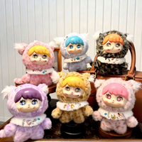 Peluche chat imprimé léopard mignon, jouet en peluche à visage en vinyle souple, pendentif personnage de dessin animé Kawaii avec décorations gemmes, jouets pour machine à griffes
