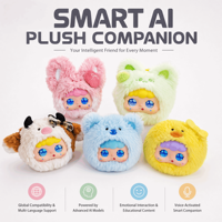 Robot électronique intelligent AI pour animaux de compagnie, prix d'usine, mignon, bleu clair, peluche douce, chante/dit/ danse, taille personnalisée pour enfants