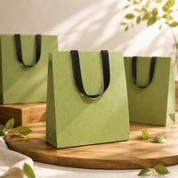 Premium Geschenktüten mit Eigenem Logo und Bandhenkeln, Luxuriöse Recycelte Karton-Einkaufstaschen für Boutiquen und Einzelhandel