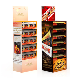 Free Custom Design Snack Dried <strong>Food</strong> Shelf Chocolate Paper Cardboard Shop 3 Tier Cardboard Floor Shipper Display <strong>Stand</strong> - Product Image 6