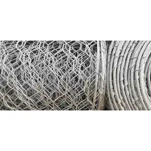 Hexagonal Galfan Wire Mesh with Galvanized Steel Ropes Slope Rockfall Protection System Steel wire grid HR 30/50/100