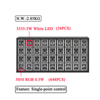 FEIYUEYUE DMX 36x3W +648x0.3W RGB Leds Pixel Matrix Strobe Flash Light IP33 Rated Dimmable DMX/Master-Slave Control for Stage
