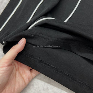 ملابس شارع قطنية طويلة الأكمام قميص عالي الجودة أسود تصميم متماسكة قميص خمر عادي كم كامل تي شيرت للرجال - Product Image 4