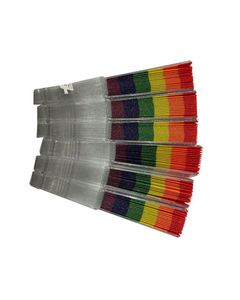 Éventail artisanal d'été en bambou tressé, couleurs fraîches et artistiques, avec paillettes – Artisanat de bambou haut de gamme - Product Image 5