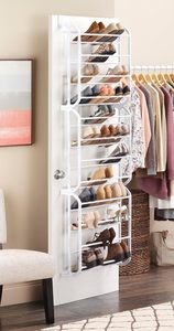 Easy Install Back Hanging Storage Organizer Over the Door Metal <b>Shoe</b> Display Rack - Product Image 1