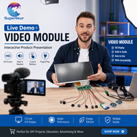 Untuk Modul Kartu Ucapan Video Kertas Seni 7.0 Inci Panel IPS 1024x600 Kontrol Magnet Penyimpanan 1GB LCD Digital Video MP4