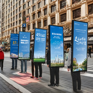Di động ngoài trời Màn hình LED kỹ thuật số biển Video hiển thị quảng cáo người chơi thép nhôm con người đi Bộ Ba Lô LED biển quảng cáo - Product Image 1