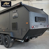 Caravane tout-terrain standard australienne de 22 pieds, remorque tout-terrain de luxe en fibre de verre avec grand canapé, salon, caravane hybride familiale
