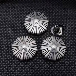 Metal 16mm estrella <span class=keywords><strong>remaches</strong></span> tachuelas picos puntos botones cuero para cinturón ropa accesorio vástago redondo plata antigua - Product Image 1
