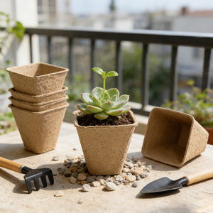 Macetas de Pulpa Certificadas FSC de 6cm y 8cm, Cuadradas y Redondas, Bandejas Sostenibles de 2x5 con 10 Celdas para Jardineros de Alemania - Product Image 3