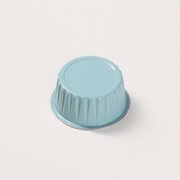 125 ml, bleu, petit format, jetable, avec couvercle en PP, qualité alimentaire, moules à gâteau en aluminium, résistants au four, pour anniversaires, mini-plats et desserts.