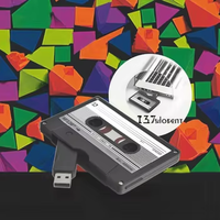 Gadgets rétro Cassette personnalisée USB 2.0 Lecteurs flash haute vitesse promotionnels pour les foires de mariage Clé USB