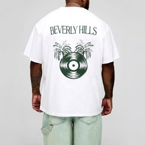 เสื้อยืดสีขาวขนาดใหญ่ Beverly Hills Backyard Cocktail Lounge แขนสั้นสำหรับผู้ชาย ผ้าโพลีเอสเตอร์/คอตตอน เป็นมิตรกับสิ่งแวดล้อม - Product Image 1