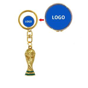 سلسلة مفاتيح مخصصة على شكل كأس العالم، تذكار كرة القدم، سلسلة مفاتيح معدنية على شكل كأس، قلادة صغيرة - Product Image 3