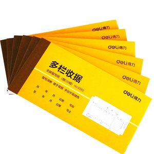 Deli Tripartite Multi Column Receipt Carbonless Paper 54mm Financial Use 100 Sheets Per Book - Product Image 2