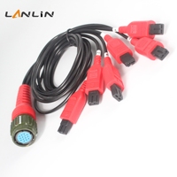 Câble de conversion 6PIN vers 14PIN compatible avec le nettoyeur d'injecteurs à ultrasons, outil de diagnostic automobile