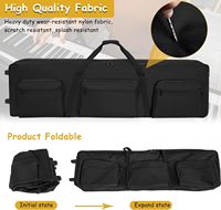 Sampel Gratis Tas Ransel Lembut Pelindung Keyboard Musik Tahan Air Serat Karbon Kustom 61 Keyboard Bag